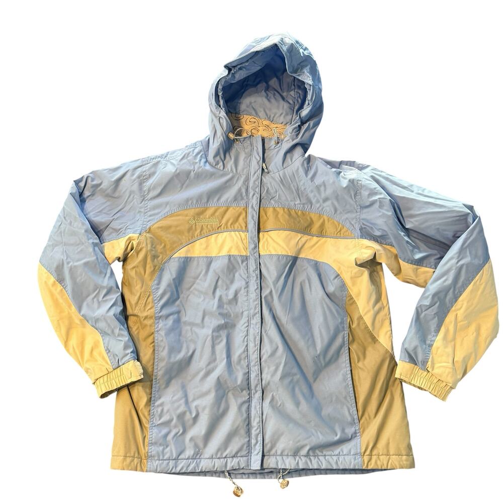 Columbia Women’s light blue winter jacket, hood, ski, Size XL